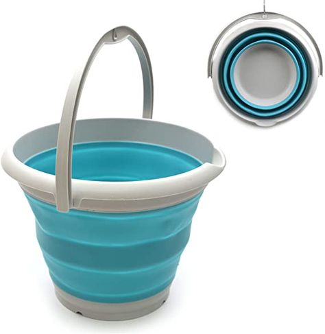 Amazon.com: SAMMART 10L (2.6 Gallon) Collapsible Plastic Bucket - Foldable Round Tub - Portable Fishing Water Pail - Space Saving Outdoor Waterpot, size 33cm dia (1, Bright Blue): Health & Personal Care Round Tub, Water Pail, Collapsible Bucket, Plastic Buckets, Cleaning Closet, Household Cleaning Supplies, Open When, Fishing Equipment, Camping Hiking