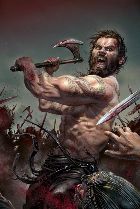 More New Art on Behance Viking Tattoo Meaning, Viking Berserker, Art Viking, Half Elf, Viking Metal, Bd Art, Heroic Fantasy, Viking Art, Male Character