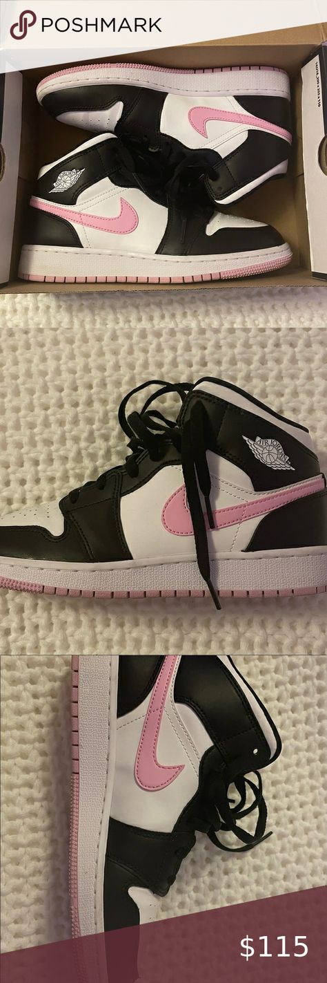 6Y (also 7.5 in womens) Air Jordan 1 Mid GS ‘white light artic pink’ Artic Pink Jordans, Womens Air Jordan 1, Womens Air Jordan, Nike Jordan 1 Mid, Air Jordan 1 Mid Gs, Jordan Mid, Pink Jordans, Jordan Ones, Womens Air Jordans