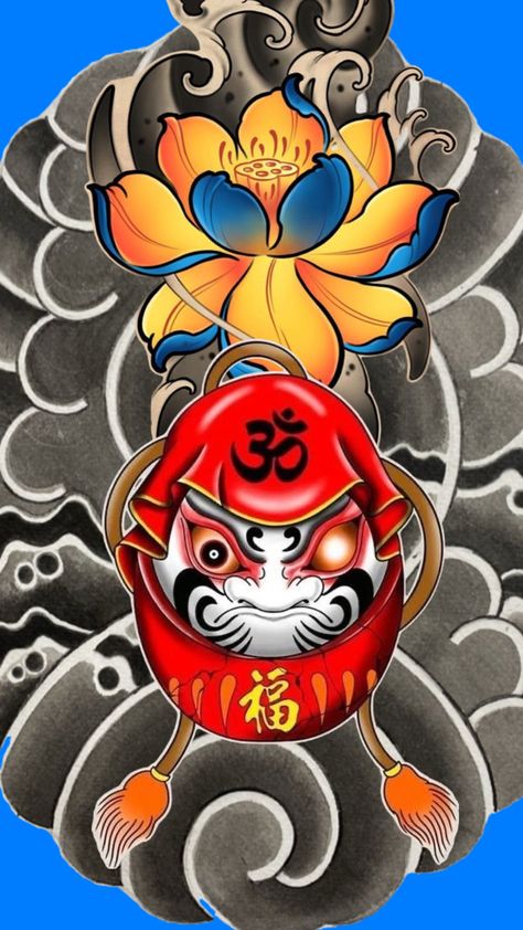 Daruma Doll Tattoo Design Colored, Daruma Tattoo, Daruma Doll Tattoo, Inner Arm Tattoos, Doll Tattoo, Daruma Doll, Japanese Tattoo Art, Arm Tattoos, Japanese Tattoo