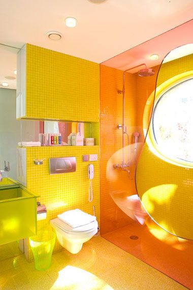 Yellow Bathroom Retro Interior Design, Karim Rashid, Futuristic Interior, Retro Interior, Design Del Prodotto, Top Interior Designers, Dream House Decor, House Inspo, Best Interior