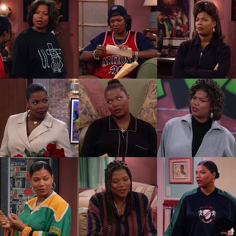 Khadijah James Outfits, Khadijah Living Single, Khadijah James Living Single, Khadijah Living Single Outfits, Pamela James Martin Outfits, Living Single Aesthetic, Black Culture Outfits, Queen Latifah 90s Fashion, Living Single Show