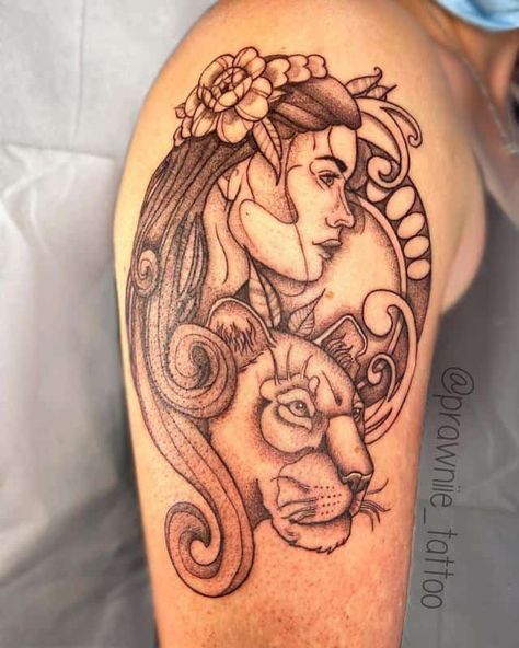 Powerful Lioness Tattoo Design Leo Lion Tattoos, Persephone Tattoo, Lioness Tattoo Design, Zodiac Signs Leo Tattoo, Leo Constellation Tattoo, Leo Zodiac Tattoos, Leo Tattoo Designs, Leo Tattoo, Leo And Taurus