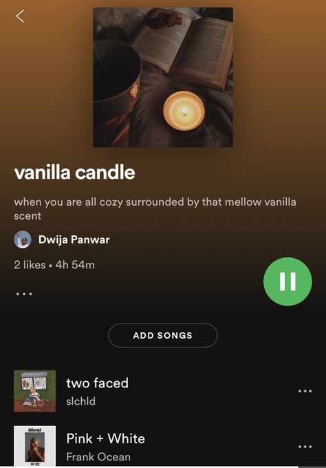 Playlist Organization, Spotify Journal, Cozy Playlist, Spotify Playlist Songs, Vanilla Vibes, Play Playlist, Playlist Songs, Music Recs, Weird Songs