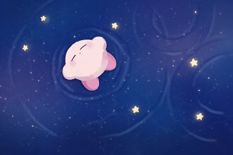 Kirby Wallpaper, Kirby Stuff, Kirby Character, Kirby Art, Cute Laptop Wallpaper, Ipad Background, Cute Desktop Wallpaper, Blue Night, Aesthetic Desktop Wallpaper