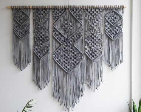 Macrame Kit/Macrame Wall Hanging Kit/DIY Gift/KIT for Macrame | Etsy Grey Macrame, Diy Macrame Wall Hanging, Macrame Wall Hangings, Bedroom Wall Hangings, Bohemian Tapestry, Bohemian Wall Art, Large Macrame Wall Hanging, Woven Tapestry, Bohemian Wall