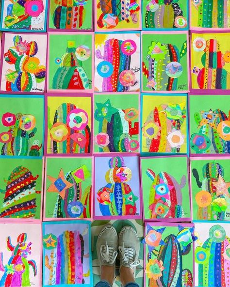 Hispanic Heritage Art For Kids, Hispanic Heritage Month Art Projects For Kids, Hispanic Heritage Month Projects, Hispanic Art Projects, Hispanic Month Art Projects, Hispanic Heritage Art Projects, Mexico Art Projects For Kids, Hispanic Heritage Month Art Lessons, Cactus Art For Kids