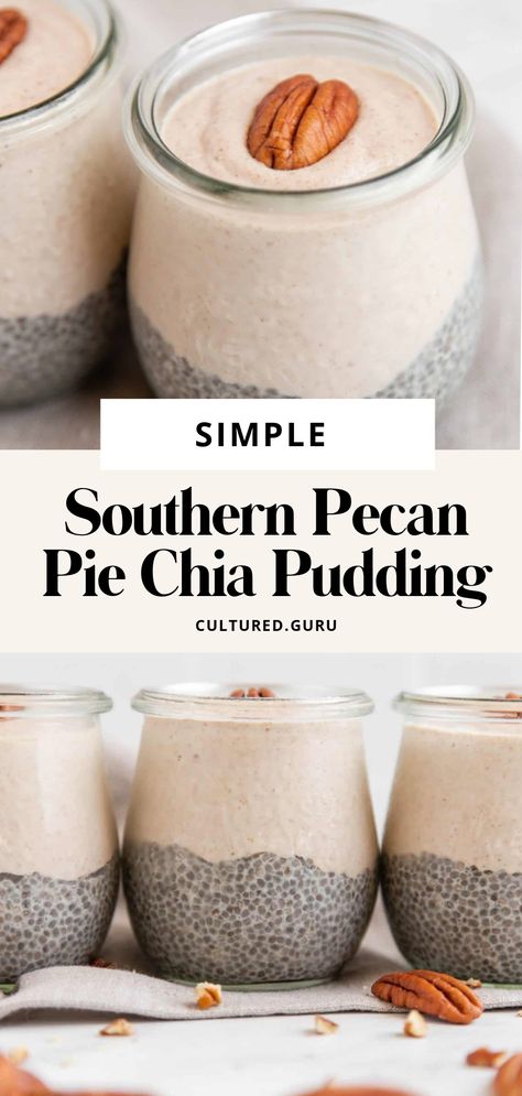 Pecan Chia Seed Pudding, Autumn Chia Pudding, Pecan Pie Chia Pudding, Chia Pudding Flavor Ideas, Sweet Potato Chia Pudding, Earl Grey Chia Pudding, Fall Chia Pudding, Chai Breakfast Pudding, Vegan Chia Pudding Breakfast