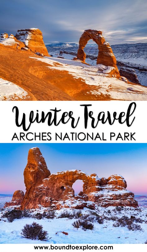 Visiting Arches National Park in Winter | Bound to Explore Arches National Park Hikes, American Roadtrip, Usa Destinations, Visit Yellowstone, Travel Secrets, California Destinations, Scenic Road Trip, Australia Travel Guide, Hiking National Parks