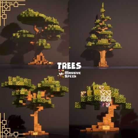 Minecraft Tree Design, Tree Farm Minecraft, Custom Trees Minecraft, Minecraft Tree Farm, Minecraft Custom Trees, Minecraft Trees Design, Minecraft Tree, Construction Minecraft, Minecraft Garden