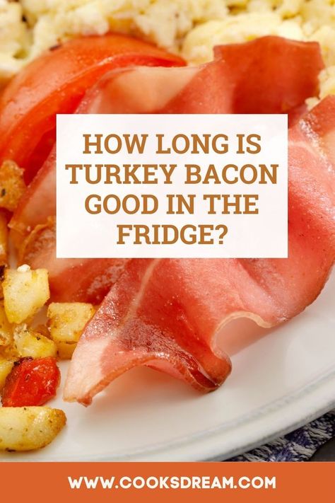 Turkey bacon is a lean alternative to bacon, and it can be used in a variety of ways. But if you’re like many people, you’re probably not going to use all your turkey bacon in one sitting. That means you’ll have some left sitting in the refrigerator, wondering, “How long is turkey bacon good in the fridge?” | Storing Turkey Bacon in the Fridge | Keep Turkey Bacon in the Freezer | #turkey #turkeybacon #food Precooked Turkey, Turkey Injection, Turkey Bacon Recipes, Food Poisoning Symptoms, Cooking Turkey Bacon, Diy Turkey, Fresh Turkey, Bbq Hacks, Pork Bacon