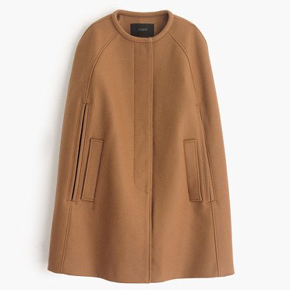 $250, Camel Cape Coat: J.Crew Cape Jacket In Wool Melton. Sold by J.Crew. Click for more info: https://lookastic.com/women/shop_items/324621/redirect Cape Outfit, Poncho Coat Cape, Wool Cape Coat, Cape Fashion, J Crew Jacket, Fall Fashion Coats, Cape Jacket, Capes For Women, Cape Coat