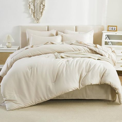 Amazon.com: Litanika Comforter California King Size Set Oatmeal - 7 Pieces Bed in a Bag California King Beddding Comforter Sets, Plain Lightweight Bed Set with Comforter, Sheets, Pillowcases & Shams : Home & Kitchen Fluffy Bed Set, Full Size Comforter Sets, Fluffy Bed, King Size Comforter, Full Size Comforter, King Size Comforter Sets, Solid Bed, Cozy Sleep, King Size Comforters