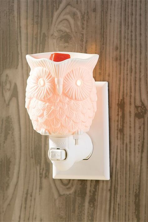 Whoot Scentsy Mini Warmer Plug In. White Owl Electric Wax Burner. Whoot is Available today from www.ldnwicklesscandles.com. Whoot Scentsy Mini warmer is a wick free, electric alternative to scented candles + home fragrance. Scentsy Pictures, Scentsy Fall, Colored Light Bulbs, Scentsy Warmers, Scent Warmers, Scented Wax Warmer, Scentsy Party, Scentsy Wax Bars, Scentsy Fragrance