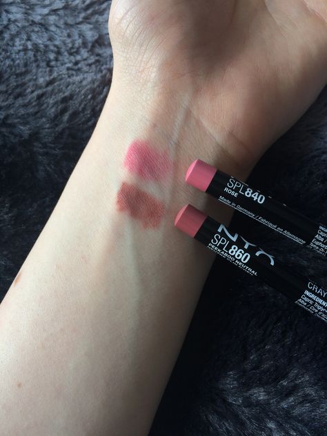 NYX lip pencils  SPL: 840 Rose SPL: 860 Peekaboo Neutral Nyx Peekaboo Neutral Lip Liner, Nyx Lip Pencil, Nyx Lip Liner, Neutral Lips, Nyx Lip, Lip Pencil, Christmas Wishlist, Makeup Skin Care, Beauty Cosmetics