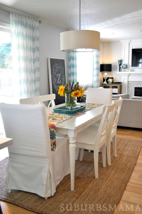 Check out this classic white dining room space @Suburbsmama feature the INGATORP table and INGOLF chairs. White Dining Room Sets, Black Dining Room Table, Ikea Dining Table, Ikea Dining Room, Wood Dining Room Set, Ikea Dining, Dining Room Updates, Dining Table Sizes, Small Kitchen Tables