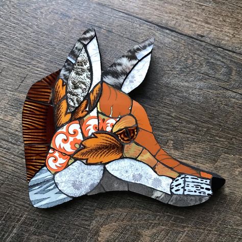 Fox Mosaic, Mosaic Fox, Stained Glass Mosaic Art, Mosaic Tile Designs, Micro Mosaic Jewelry, Mosaic Animals, Glass Mosaic Art, Oil Pastel Art, Mosaic Artwork