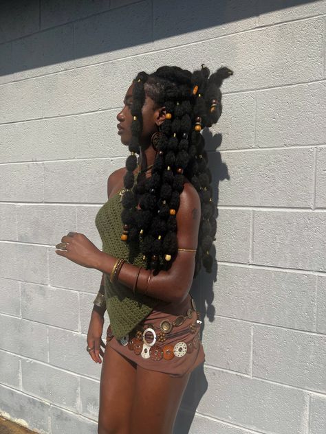 Boho Bubble Braids, Katie Gardner, Boho Baddie, Different Braids, Beautiful Black Hair, Hair Puff, Bubble Braids, Fairy Hair, Ethnic Hairstyles