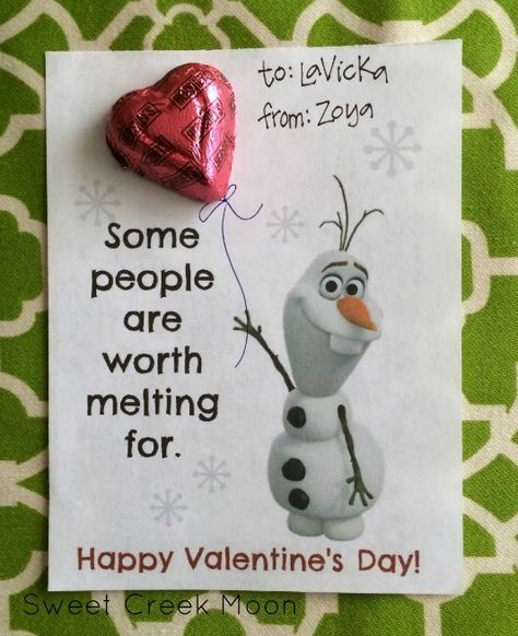 Frozen Olaf Valentines, 30 Kids Valentine Printables via Giggles Galore Olaf Valentine, Frozen Valentines, Valentines Bricolage, Cute Valentines Card, Happy Hearts Day, Valentines Printables Free, My Funny Valentine, Valentines School, Valentine Ideas