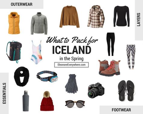 What to Pack for Exploring Iceland in the Spring - Eleonore Everywhere Iceland Capsule Wardrobe, Iceland Outfit Spring, Iceland Packing List Spring, Packing For Iceland, Iceland In April, Iceland Clothes, Iceland In June, Iceland In May, Iceland Fashion