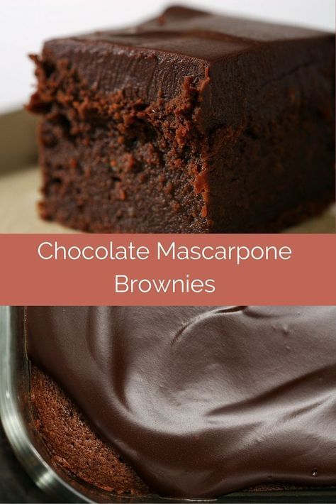 Chocolate Mascarpone Brownies are so delicious, rich, and decadent. A must for chocolate lovers! - Bake or Break Chocolate Mascarpone, Torte Cupcake, Recipes Chocolate, No Bake Brownies, Brownies Recipe, Food Cakes, Chocolate Brownies, Eat Dessert, Brownie Recipes