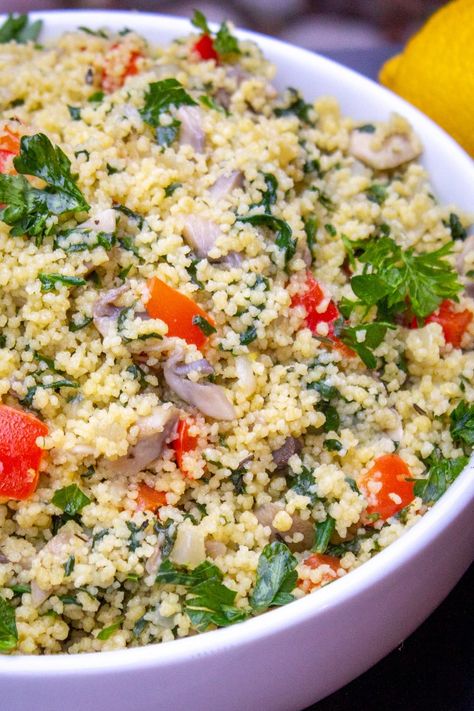 Transform plain couscous into a tasty, fluffy mushroom couscous with a medley of mushrooms, onions, peppers, and fresh spinach. It's a nice change from rice or potatoes. Couscous With Spinach, Mushroom Couscous, Basic Mashed Potatoes, Making Couscous, Mashed Potato Pancakes, Couscous Recipes, Making Mashed Potatoes, Leftover Mashed Potatoes, Pancakes Ingredients