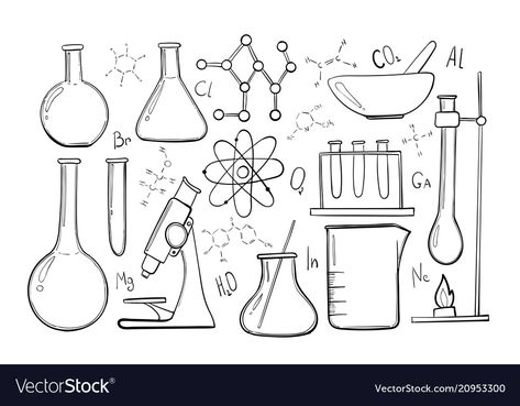 Flask Drawing, Chemical Experiments, Chemistry Drawing, Value Drawing, Science Drawing, Medical Laboratory Technician, Bubble Drawing, Science Equipment, Bottle Drawing