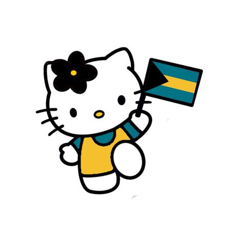 Hello Kitty Jamaica, Jamaican Hello Kitty, St Vincent Flag, Bahamian Flag, Caribbean Countries, Caribbean Flags, Bahamas Flag, Tufting Diy, Pink Board