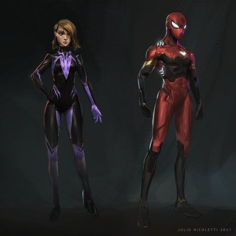 Peter Parker Costume, Gwen Stacy And Peter, Gwen Stacy And Peter Parker, Spiderman Games, Black Widow And Spiderman, Character Design Teen, Spiderman Suit, Superhero Art Projects, Marvel Character Design