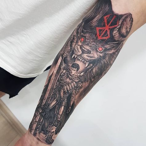 ANIME TATTOOS!!😎133K+ on Instagram: “💥 BERSERK TATTOO 💥 by @gustavoferrer2gc . Follow @animemasterink for more 😎 Turn on notifications for daily updates !! . If you want to see…” Guts Tattoo Design, Zodd Berserk Tattoo, Xii Tattoo, Guts Berserk Tattoo, Zodd Berserk, Berserk Tattoo Design, Small Anime Tattoos Ideas, Dark Anime Tattoo, Guts Tattoo