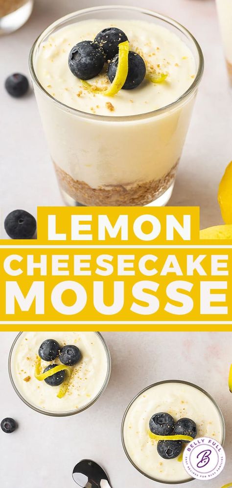 Weight Watchers Lemon Mousse, Lemon Mousse Recipe Desserts, Lemon Cheesecake Mousse No Bake, Lemon Cheesecake Mouse, Easy Lemon Desert, Ww Lemon Cheesecake Mousse, Homemade Mousse Desserts, Lemon Moose Desserts, Lemon Mousse Cake Filling