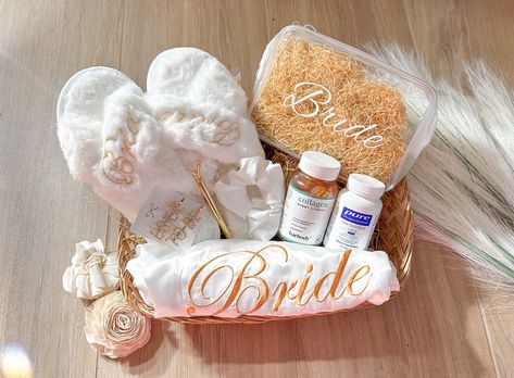 Best bridal shower gift ideas Bridal Shower Gift Basket, Collagen Gummies, Wellness Box, Engagement Gift Boxes, Gift Box For Her, Linen Slippers, Boost Collagen, Rhinestone Hair Clip, Rhinestone Hair