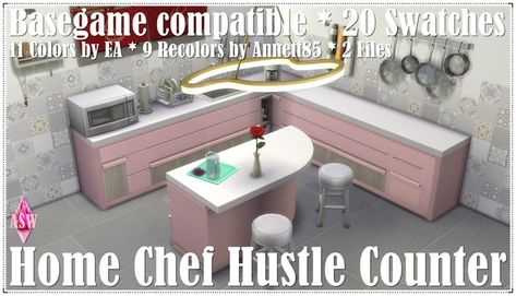 Home Chef Hustle Counter | Patreon Sims 4 Home Chef Hustle Cc, Painting Pictures For Kids, Sims 4 Cheats, Sims 4 Studio, Instagram Site, Casas The Sims 4, Fluffy Rug, Kitchen Wallpaper, Sims 4 Houses