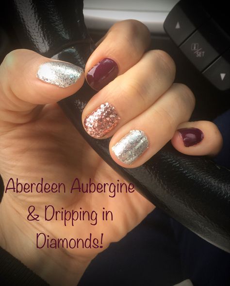 Color Street Aberdeen Aubergine, Mani Inspiration, Pto Board, Dripping In Diamonds, Color Street Mani, Nail Color Combos, Color Street Combos, Easy Nails, Street Nails