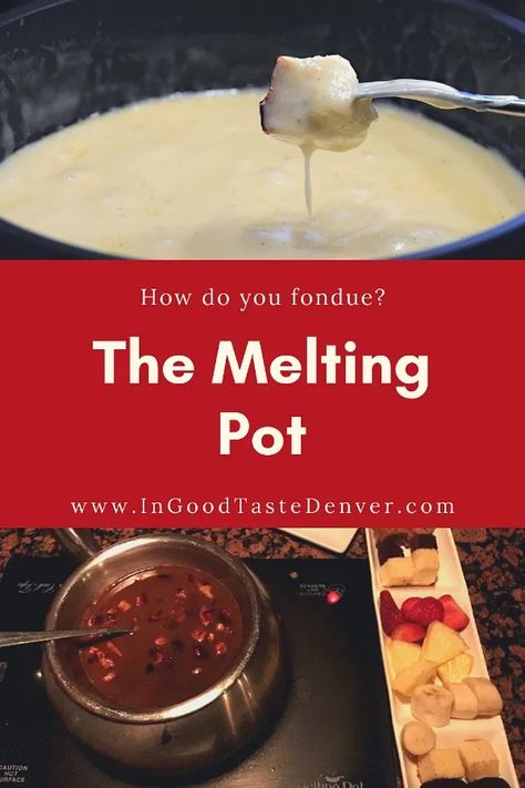 Dipping into The Melting Pot - InGoodTasteDenver Melting Pot Dipping Sauces, Melting Pot Fondue Recipes, Veggie Potstickers, Melting Pot Recipes, Fondue Recipe, The Melting Pot, Cookie Crunch, Fondue Party, Tempura Batter