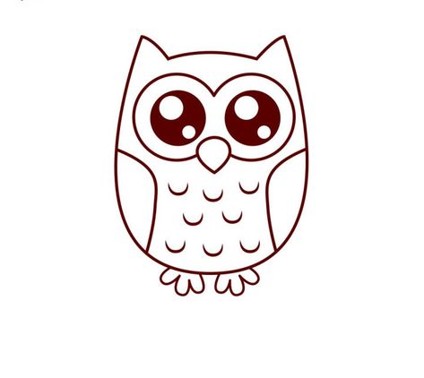 Cute Owls Drawing, Cute Owl Painting Easy, Owl Doodle Art, Easy Owl Drawing Simple, Owl Doodle Easy, Owl Sketch Simple, How To Draw An Owl, Simple Owl Drawing, Owl Drawing Ideas