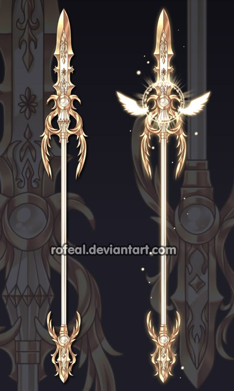 Fantasy Spear, Spear Fantasy, Rofeal Deviantart, Fantasy Props, 다크 판타지, Cool Swords, Magical Jewelry, Magic Art, 판타지 아트