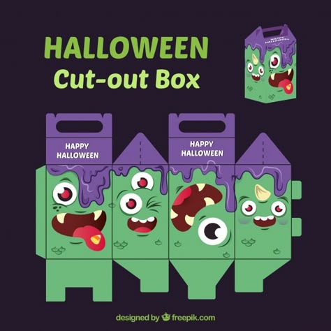 Halloween Packaging Design, Halloween Imagem, Halloween Packaging, Box Packaging Templates, Halloween Boxes, Halloween Cut Outs, Moldes Halloween, Imprimibles Halloween, Halloween Box