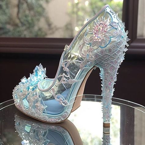 Water Themed Shoes, Ocean Heels, Oceancore Aesthetic, Alternative Boots, Trashion Fashion, Mermaid Heels, Blue Shoes Heels, Quinceanera Shoes, Fairytale Shoes