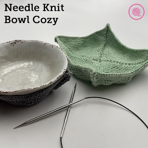 How to Make a Needle Knit Bowl Cozy - GoodKnit Kisses Bowl Cozy Knitting Pattern Free, Knit Bowl Cozy Pattern, Knitted Bowl Cozy Free Pattern, Knit Bowl Cozy Pattern Free, Crochet Bowl Cozy Free Pattern Easy, Yarn Craftsmicrowave Yarn Bowls Free Patternns, Yarn Craftsmicrowave Yarn Bowls, Bowl Cozy Pattern, Knitting Bowls Pottery