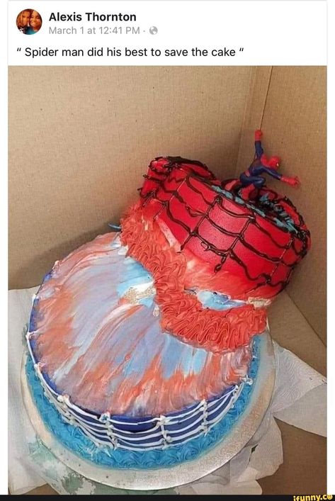 Tap to see the meme Cakes Gone Wrong, Festival Cake, Cake Meme, Bad Cakes, Save On Foods, Cake Aesthetic, Spiderman Cake, Lol Memes, Cakes For Men