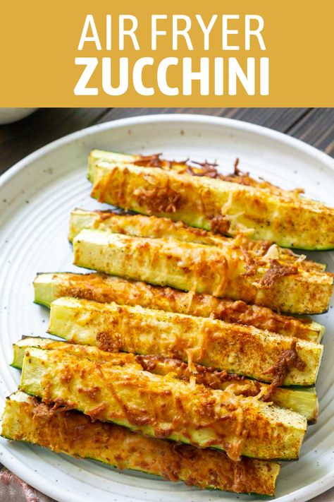 Parm Crusted Zucchini, Dash Diet Zucchini Recipes, Zucchini Wedges In Air Fryer, Parmasean Zucchini Air Fryer, Air Fryer Zucchini Recipe, Air Fryer Zucchini Spears, Zucchini Spears Air Fryer, Air Fryer Zucchini Fries No Breading, Airfryer Zucchini Recipes