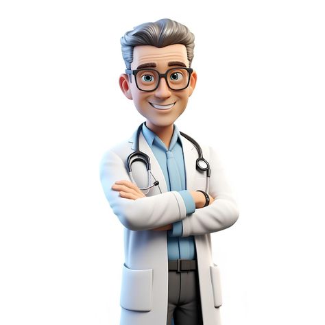 Photo animated illustration of 3d doctor... | Premium Photo #Freepik #photo Doctor Animation, Doctor Illustration, Doctor Character, Animated Illustration, Doctor Images, Png Images For Editing, 2d Character Animation, Cartoon Body, Cactus Painting