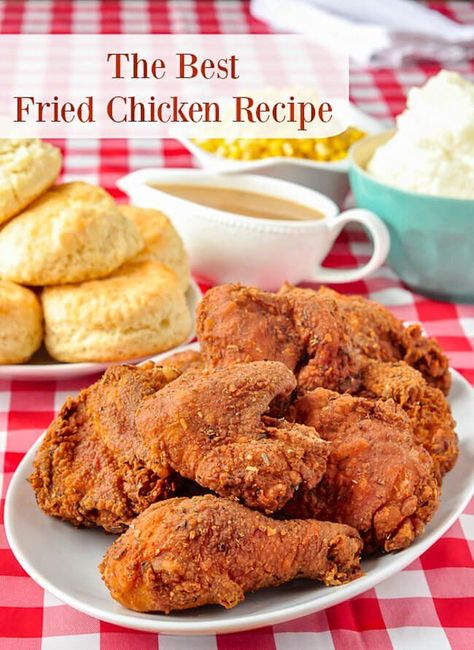 The Best Fried Chicken Recipe. With 12 and not 11 herbs and spices, this delicious recipe ups the ante on KFC! Plus it's juicier & contains no MSG either! Chicken Recipes Juicy, Best Fried Chicken Recipe, Copycat Kfc, Newfoundland Recipes, The Best Fried Chicken, Best Fried Chicken, Kfc Chicken, Rock Recipes, Fried Chicken Recipe