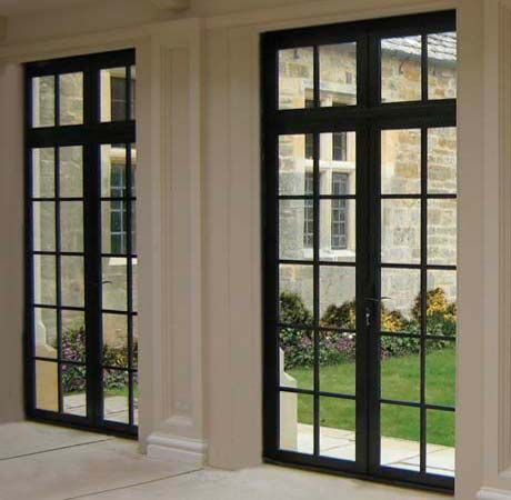 Steel French Doors, Window Grill Design Modern, Steel Doors And Windows, House Window Design, Casa Clean, French Doors Exterior, Window Grill Design, French Doors Patio, Window Grill