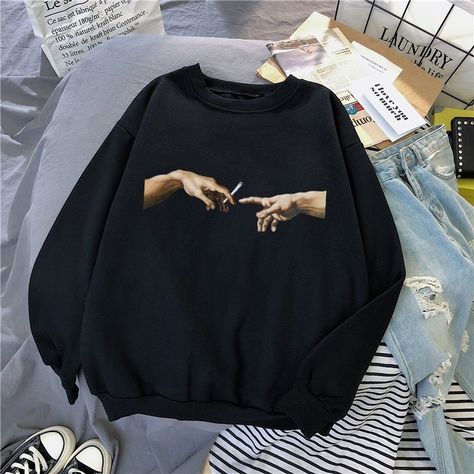 Painting Michelangelo, Paint Sweatshirt, Painted Clothes Diy, Hoodie Diy, Denim Ideas, Painted Clothes, Jeans Diy, Streetwear Women, Art Clothes