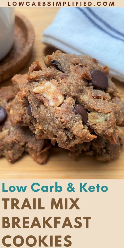 Keto Trail Mix Low Carb Recipe, Keto Granola Cookies, Keto Breakfast Cookies Low Carb, Keto Trail Mix Low Carb, Low Carb Breakfast Cookies, Low Carb Breakfast Bars, Keto Breakfast Cookies, Thm Crockpot, Thm Cookies