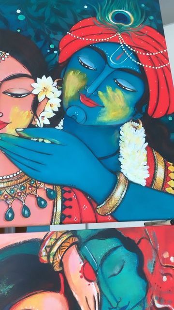 Radha Krishna Playing Holi, Krishna Playing Holi, Lord Painting, Holi Festival, Angel Painting, Krishna Painting, Happy Holi, March 7, Diy Canvas Art Painting