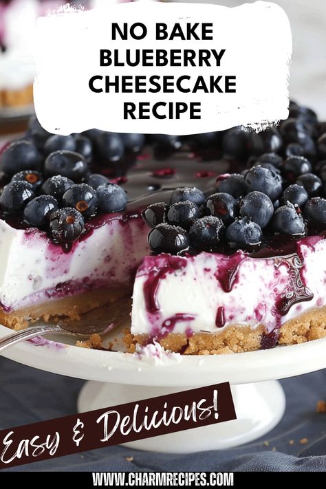 Treat yourself to a delicious No Bake Blueberry Cheesecake that’s easy to prepare and perfect for any occasion. This cream cheese dessert combines fresh blueberries with a smooth, tangy filling atop a crunchy crust without needing an oven. Discover how simple it is to whip up this refreshing treat that everyone will love. Ideal for summer gatherings or quick weeknight desserts, this no bake cheesecake is not only delightful but is also a crowd-pleaser. Enjoy a hassle-free dessert with vibrant flavors and a lovely presentation. No Bake Blueberry Cheesecake Recipe, Weeknight Desserts, Easy Blueberry Desserts, Chow Fun Recipe, Fluffy Cheesecake, Blueberry Cheesecake Recipe, No Bake Blueberry Cheesecake, Blueberry Breakfast Cake, Cream Cheese Desserts