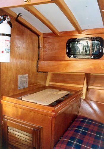 Cuddy Cabin Boat, Plywood Ceiling, Above The Sink, Wooden Boat Building, Boat Interior, Wood Boats, Interior Photo, Wooden Boats, Boat Building